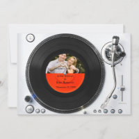 DJ uitzettingsbare uitnodiging voor fotobruiloft