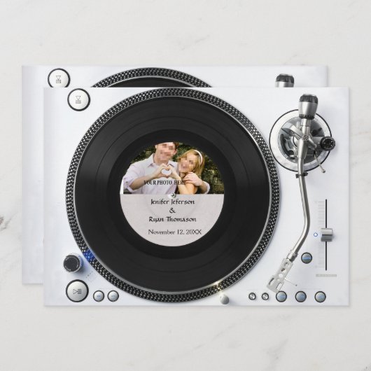 DJ uitzettingsbare uitnodiging voor fotobruiloft (Voorkant / Achterkant)