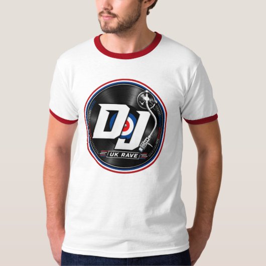 DJ UK Rave Ringert-shirt T-shirt (Voorkant)