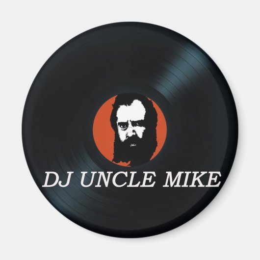 DJ UNCLE MIKE VINYL RECORD koelkast magneet (Voorkant)