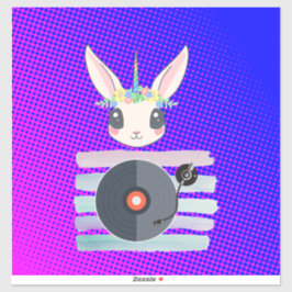 DJ Unicorn – Magische Feeststemming Design Sticker