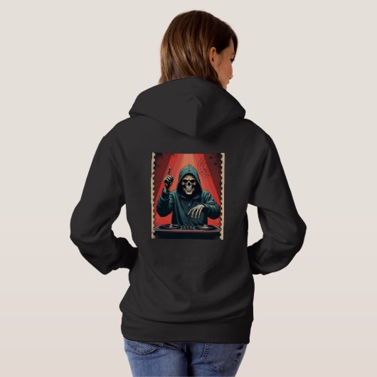 DJ van de Nacht Stempel Hoodie (Achterkant volledig)