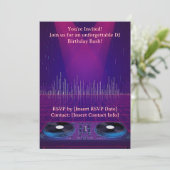 DJ-verjaardagsfeest Uitnodiging - Aanpasbaar  (Staand voorkant)