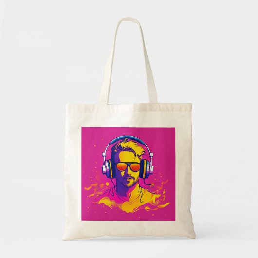 DJ Vibes Typografie Tote Bag (Voorkant)