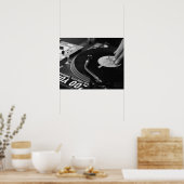 DJ Vinyl Black en White Poster bewerken voor groot (Keuken)