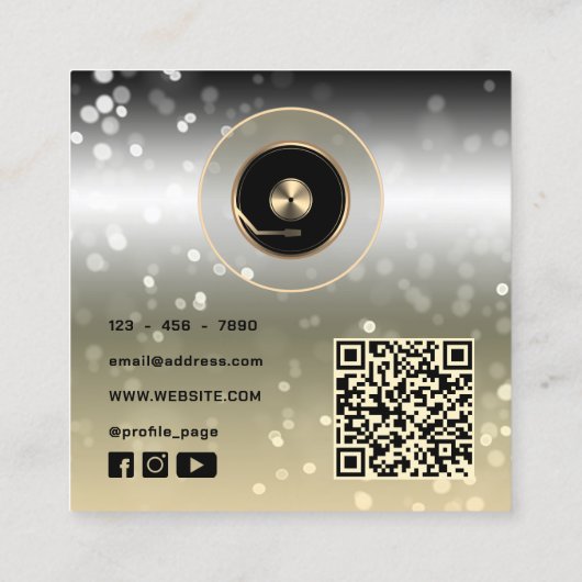 DJ vinyl bord speler Visitekaartje (Achterkant)