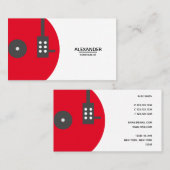 DJ Vinyl Record Modern Red Visitekaartje (Voorkant / Achterkant)