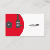 DJ Vinyl Record Modern Red Visitekaartje (Voorkant)
