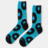 DJ Vinyl Records Retro Pattern Sokken (Links)