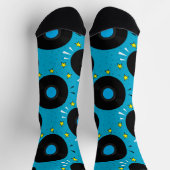 DJ Vinyl Records Retro Pattern Sokken (Top)