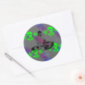 DJ Vinyl Spinner Ronde Sticker (Envelop)