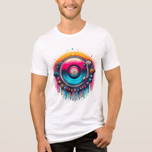 DJ Vinyl Vibes Tri-Blend Shirt (Voorkant)