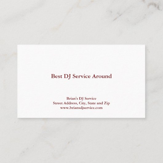 DJ Visitekaartje (Achterkant)