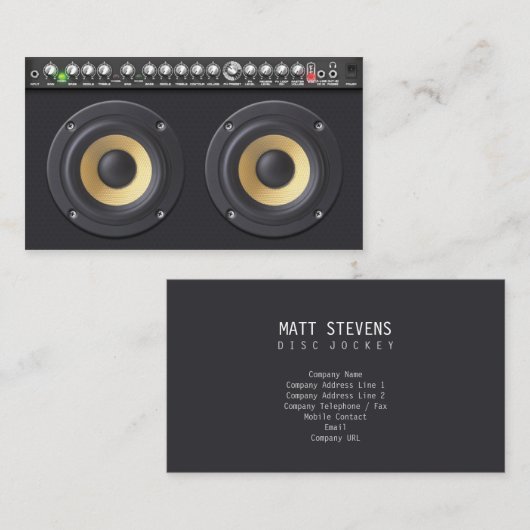 DJ Visitekaartje luidsprekers (Voorkant / Achterkant)