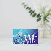 Dj Visitekaartje Music Blue Retro Dance (Staand voorkant)