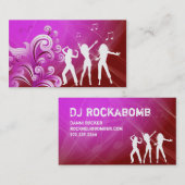 Dj Visitekaartje Music Pink Red Retro Dance (Voorkant / Achterkant)