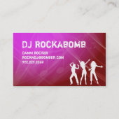 Dj Visitekaartje Music Pink Red Retro Dance (Achterkant)
