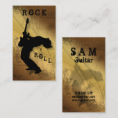 DJ Visitekaartjes Guitar Music Gold Beige (Voorkant / Achterkant)