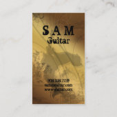 DJ Visitekaartjes Guitar Music Gold Beige (Achterkant)