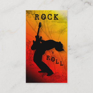 DJ Visitekaartjes Guitar Music Red Yellow