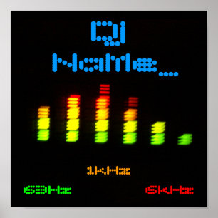 DJ Voeg jouw naam aangepaste kwalificatiebalk EQ t Poster
