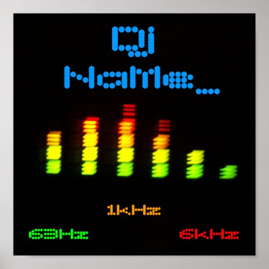 DJ Voeg jouw naam aangepaste kwalificatiebalk EQ t Poster (Voorkant)