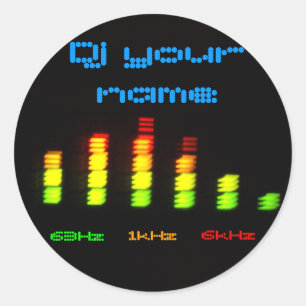 DJ Voeg jouw naam aangepaste kwalificatiebalk EQ t Ronde Sticker