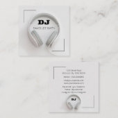 DJ White Square Vierkante Visitekaartje (Voorkant / Achterkant)