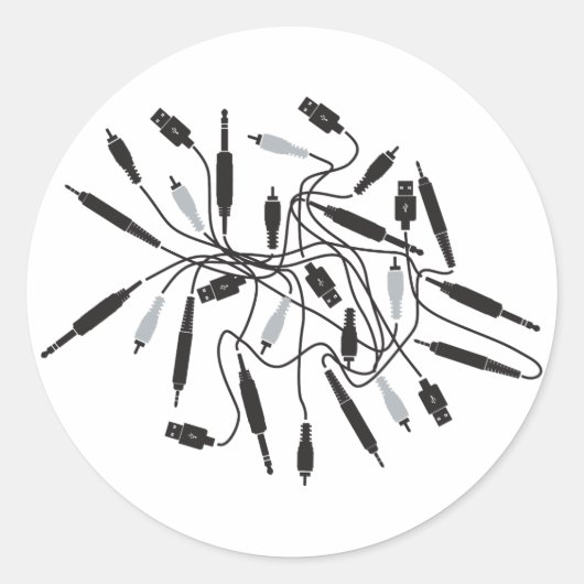 DJ Wires Ronde Sticker (Voorkant)