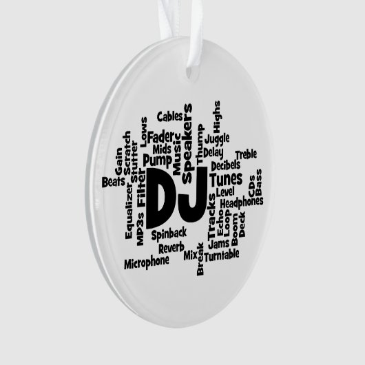 DJ Word Cloud Ornament (voorkant)