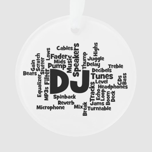 DJ Word Cloud Ornament (voorkant)