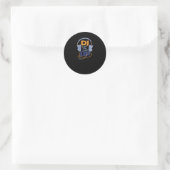 DJ zet de muziek omhoog Ronde Sticker (Tas)