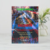 DJ Zombie Halloween Feest Kaart (Staand voorkant)