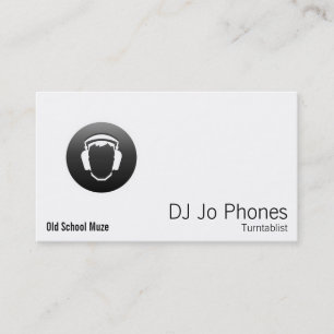 DJ zwarte Button hoofdtelefoon Visitekaartje