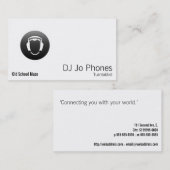 DJ zwarte Button hoofdtelefoon Visitekaartje (Voorkant / Achterkant)