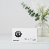 DJ zwarte Button hoofdtelefoon Visitekaartje (Staand voorkant)
