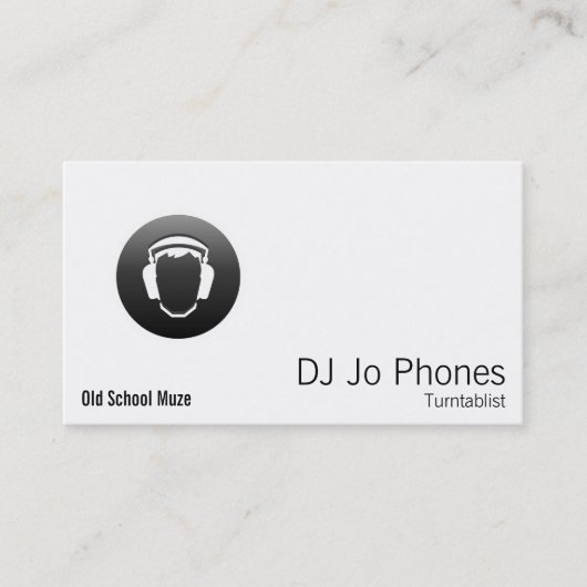 DJ zwarte Button hoofdtelefoon Visitekaartje (Voorkant)