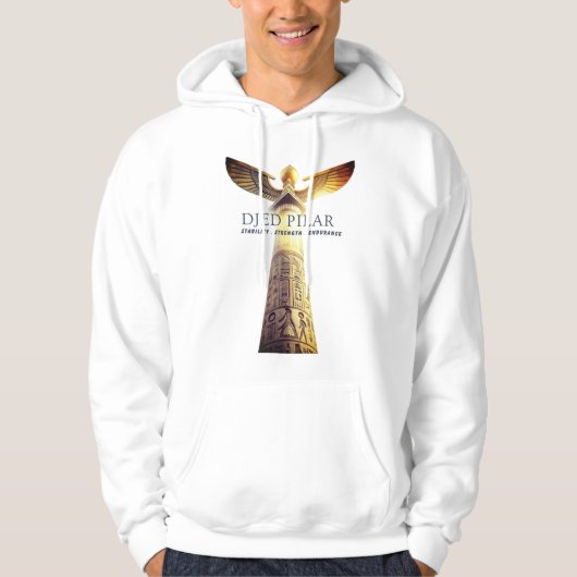 Djed Pillar Hoodie – Ancient Egyptian Stability Sy (Voorkant)