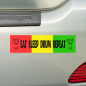 Djembe - Eat Sleep Drum Herhalen Bumpersticker (Op auto)