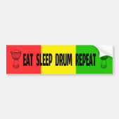 Djembe - Eat Sleep Drum Herhalen Bumpersticker (Voorkant)