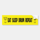 Djembe - Eat Sleep Drum Repat (lichte kleur) Bumpersticker (Voorkant)