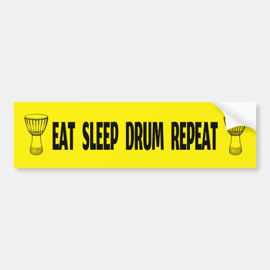 Djembe - Eat Sleep Drum Repat (lichte kleur) Bumpersticker (Voorkant)