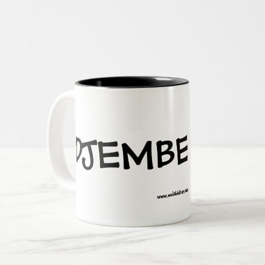 DJEMBE FOLA, www.wulabadrum.com Tweekleurige Koffiemok (Voorkant links)