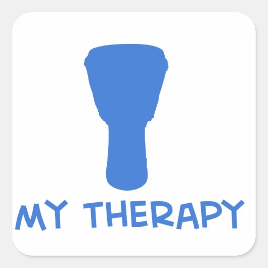 Djembe mijn therapie design vierkante sticker (Voorkant)
