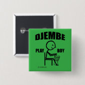 Djembe Play Boy Vierkante Button 5,1 Cm (Voorkant /achterkant)