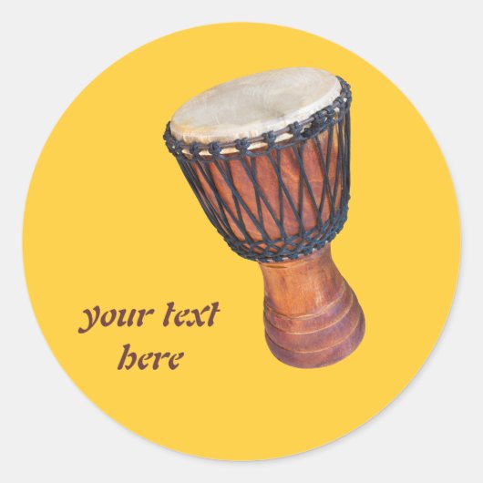 djembe ronde sticker (Voorkant)