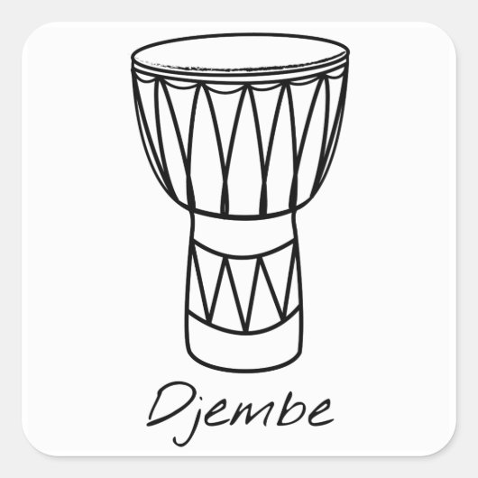 Djembe Vierkante Sticker (Voorkant)