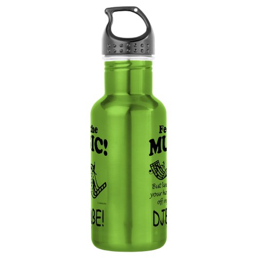 Djembe voelt de muziek waterfles  (Achterkant)