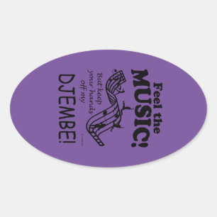 Djembe voelt de Sticker van het muziekovaal