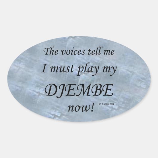 Djembe Voices zegt dat Ovale Sticker moet spelen (Voorkant)